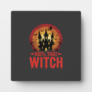 Plaque Photo Château d'Halloween de cette sorcière à 100%