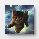 Plaque Photo Chaton volant dans l'espace (Devant)