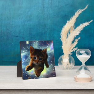 Plaque Photo Chaton volant dans l'espace