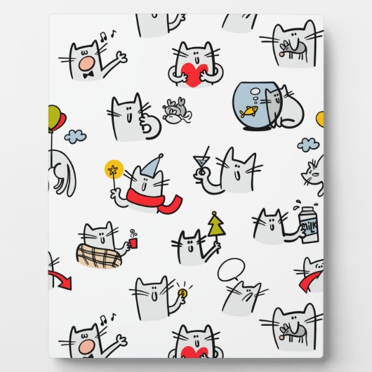 Plaque Photo Chats amusants, lait et magie. (Devant)