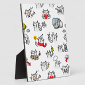 Plaque Photo Chats amusants, lait et magie. (Côté)