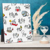 Plaque Photo Chats amusants, lait et magie. (Côté)