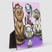 Plaque Photo Chats Casquettes de Noël (Côté)