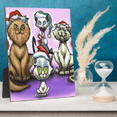 Plaque Photo Chats Casquettes de Noël (Côté)