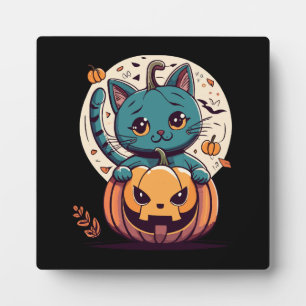 Plaque Photo Chats et citrouilles pour un joyeux Halloween !