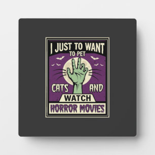 Plaque Photo Chats Et Films D'Horreur Design Halloween