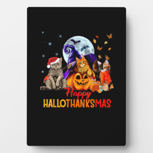 Plaque Photo Chats Hallothanksmas Halloween Thanksgiving C