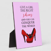 Plaque Photo Chaussure-amateur, Donnez à une fille les bonnes c (Côté)