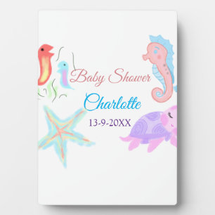 Plaque Photo Chaussure de mer tortue étoile poisson aquarelle b