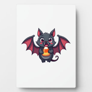 Plaque Photo Chauve-souris vampire avec bonbons � T-shirt migno
