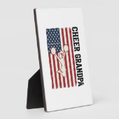 Plaque Photo Cheer Grandpa Patriotic Vintage Flag Shirt Design_ (Côté)