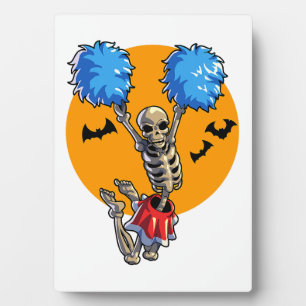 Plaque Photo Cheerled Skeleton Halloween Cheer Maman Filles Wo