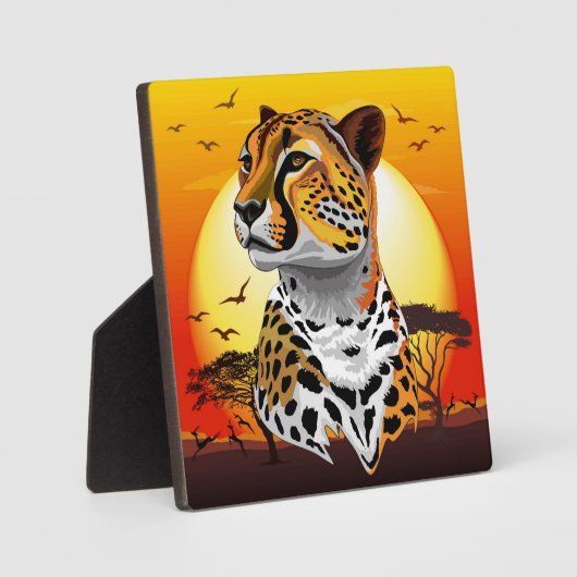Plaque Photo Cheetah African Feline Wild Animal (Recto)