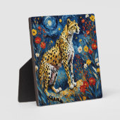 Plaque Photo Cheetah aux fleurs (Recto)