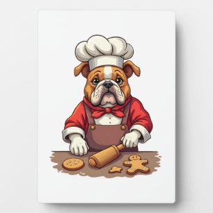 Plaque Photo Chef en pain d'épices Bulldog