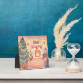 Plaque Photo Cheminée de Noël à l'aquarelle (Insitu)
