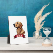 Plaque Photo Chemise avec gravure vintage USA Golden Retriever (Côté)
