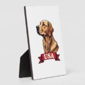 Plaque Photo Chemise avec gravure vintage USA Golden Retriever (Côté)