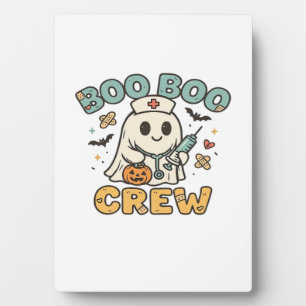 Plaque Photo Chemise Boo Boo Crew � Infirmière Halloween Fantôm
