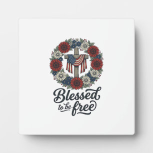 Plaque Photo Chemise croisée florale patriotique bénie pour êtr