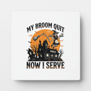 Plaque Photo Chemise d'attendant d'Halloween Balai Cassa Humour