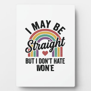 Plaque Photo Chemise de fierté arc-en-ciel Straight But Kind Vi