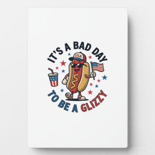Plaque Photo Chemise de gravure vintage de hot dog patriotique