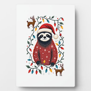Plaque Photo Chemise de Noël pour cadeau amateur de paresseux S