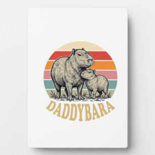 Plaque Photo Chemise de papa capybara Daddybara Vintage Sunset_