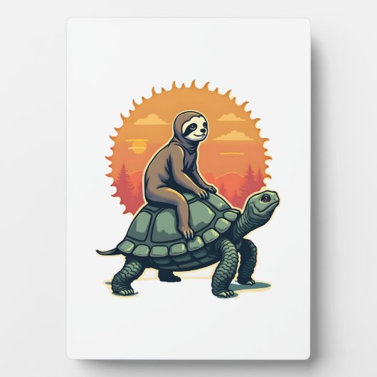 Plaque Photo Chemise de Vélo d'Animal Rétro Tortue de Paresse d (Devant)