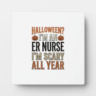 Plaque Photo Chemise drôle d'infirmière des urgences Halloween
