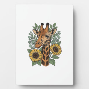 Plaque Photo Chemise florale tournesol girafe gravée vintage_1