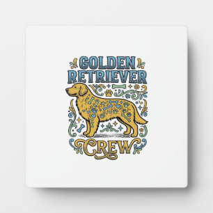 Plaque Photo Chemise Golden Retriever avec art vintage pour amo