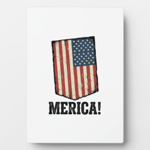 Plaque Photo Chemise graphique patriotique avec drapeau vintage