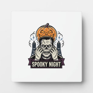Plaque Photo Chemise Halloween Monstre avec Gravure de Lune de 