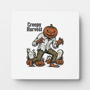 Plaque Photo Chemise Halloween Vintage Monstre Tête de Citrouil