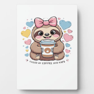 Plaque Photo Chemise Mignon de Paresseux Amateur de Café � Drôl
