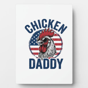 Plaque Photo Chemise patriotique vintage Coq Papa Poulet Desi