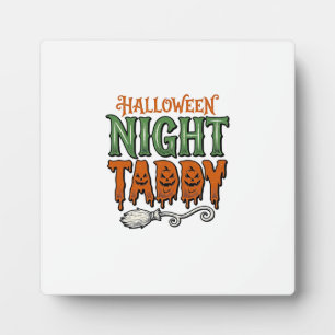 Plaque Photo Chemise Taddy Nuit Halloween Vintage Balai de Sorc
