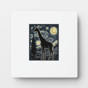 Plaque Photo Chemise vintage gravure girafe nuit étoilée_1