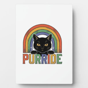 Plaque Photo Chemise Vintage Purride Chat Noir Arc-en-Ciel Desi