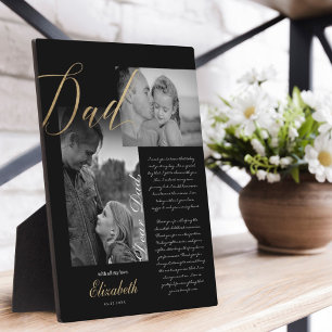 Plaque Photo Cher papa Photo du Mariage de script Gold Papa
