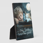 Plaque Photo Cher Père Noël, nous avons été une bonne photo de  (Côté)