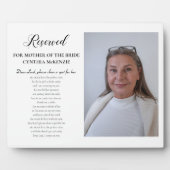 Plaque Photo Cher Seigneur Mère de la Mariée Photo En Mariage d (Devant)