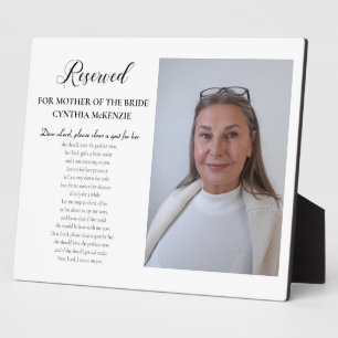 Plaque Photo Cher Seigneur Mère de la Mariée Photo En Mariage d