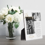 Plaque Photo Chère maman | Gold Mom Script Mariage message phot<br><div class="desc">Vraiment spécial et mémorable mère de la mariée cadeau de la fille photo et plaque de message. Offrez un beau cadeau personnalisé à votre mère le jour de votre mariage qu'elle chérira pour toujours. Ce magnifique cadeau personnalisé de jour de mariage comporte deux photos en noir et blanc pour afficher...</div>