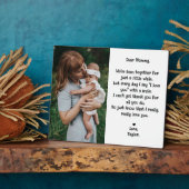 Plaque Photo Chère maman Poème & Photo Tabletop (Côté)