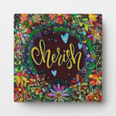 Plaque Photo Cherish Floral Moderne Joli Abstrait Easel (Devant)