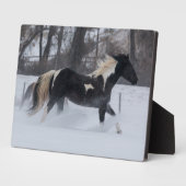 Plaque Photo Cheval à travers la neige (Côté)