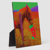 Plaque Photo Cheval arc-en-ciel de Noël (Côté)